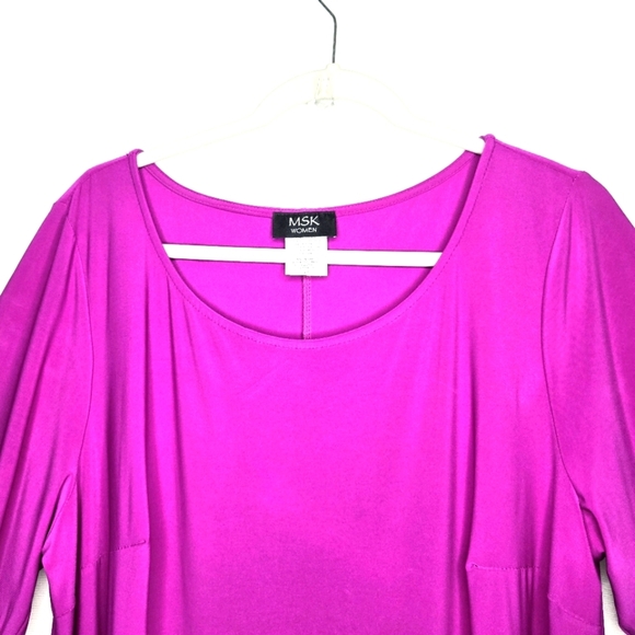 MSK Women Sheath Style Dress. Fuschia 2X - Picture 4 of 11